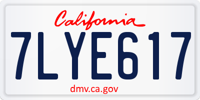 CA license plate 7LYE617