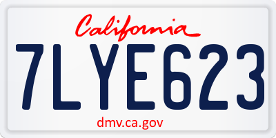 CA license plate 7LYE623