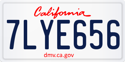 CA license plate 7LYE656
