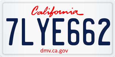 CA license plate 7LYE662
