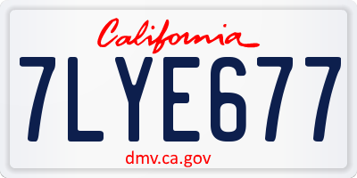 CA license plate 7LYE677