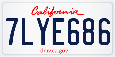 CA license plate 7LYE686
