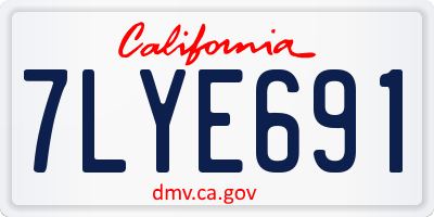 CA license plate 7LYE691