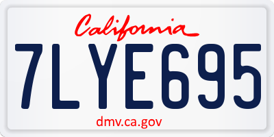 CA license plate 7LYE695