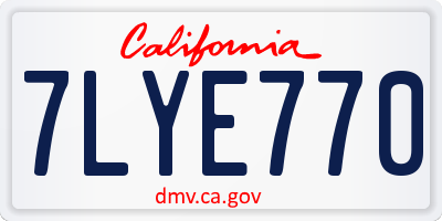 CA license plate 7LYE770