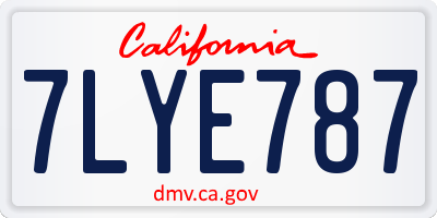 CA license plate 7LYE787