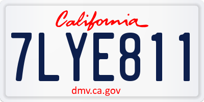 CA license plate 7LYE811