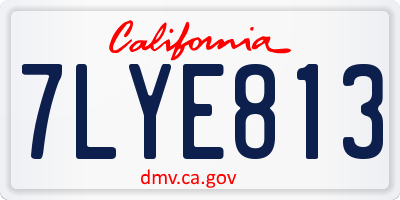 CA license plate 7LYE813