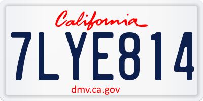 CA license plate 7LYE814
