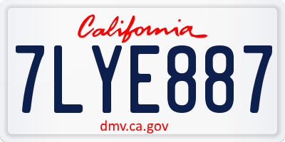 CA license plate 7LYE887