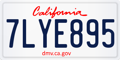 CA license plate 7LYE895
