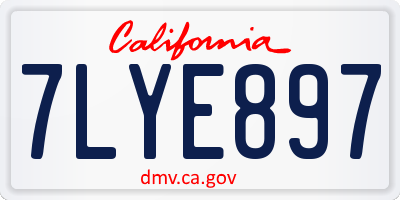 CA license plate 7LYE897