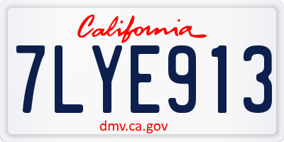 CA license plate 7LYE913