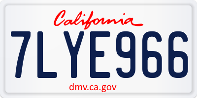CA license plate 7LYE966