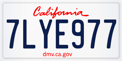 CA license plate 7LYE977