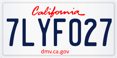 CA license plate 7LYF027