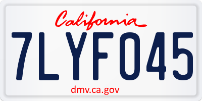 CA license plate 7LYF045