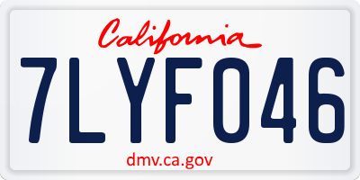 CA license plate 7LYF046