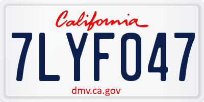CA license plate 7LYF047
