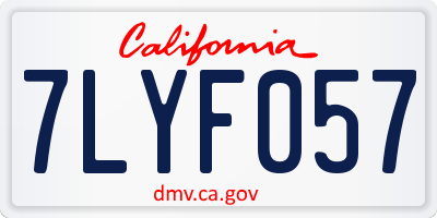 CA license plate 7LYF057