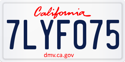 CA license plate 7LYF075