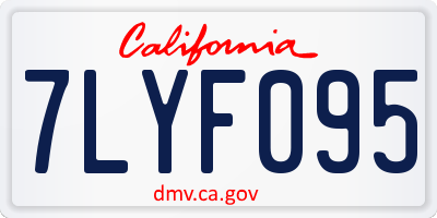 CA license plate 7LYF095