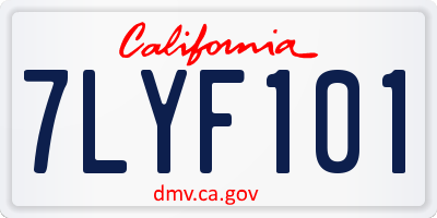 CA license plate 7LYF101