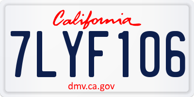 CA license plate 7LYF106