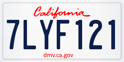 CA license plate 7LYF121