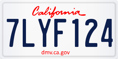 CA license plate 7LYF124