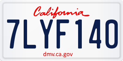 CA license plate 7LYF140