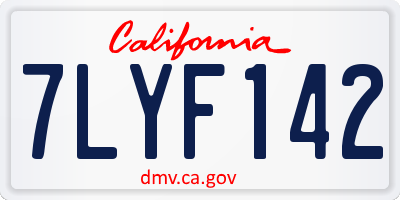 CA license plate 7LYF142