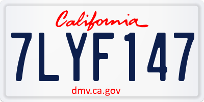 CA license plate 7LYF147