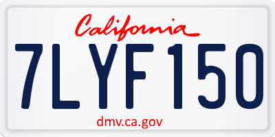 CA license plate 7LYF150