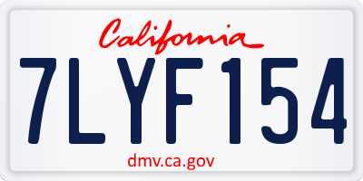CA license plate 7LYF154