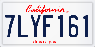 CA license plate 7LYF161