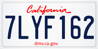 CA license plate 7LYF162