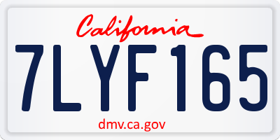 CA license plate 7LYF165