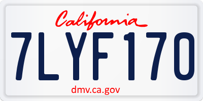 CA license plate 7LYF170