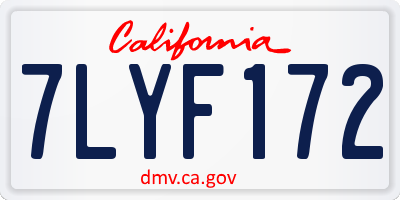CA license plate 7LYF172