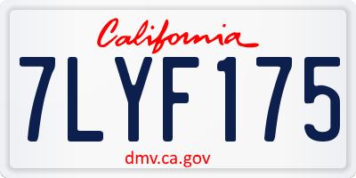 CA license plate 7LYF175