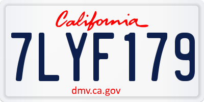 CA license plate 7LYF179