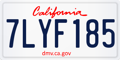 CA license plate 7LYF185