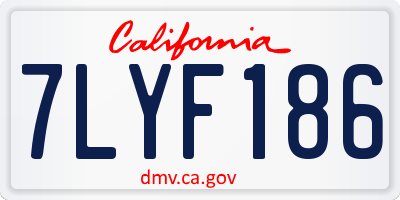 CA license plate 7LYF186