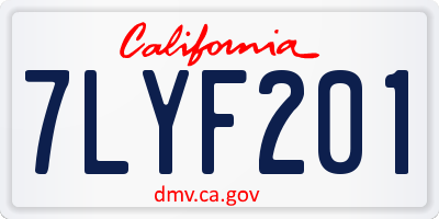 CA license plate 7LYF201
