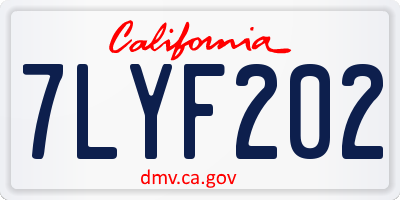 CA license plate 7LYF202