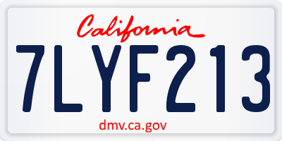 CA license plate 7LYF213