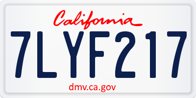 CA license plate 7LYF217