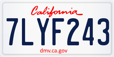CA license plate 7LYF243