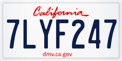 CA license plate 7LYF247